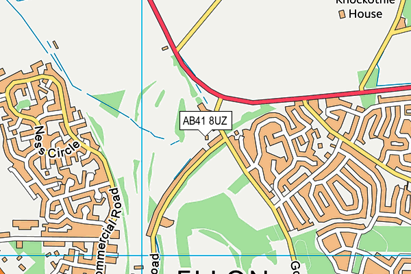 AB41 8UZ map - OS VectorMap District (Ordnance Survey)