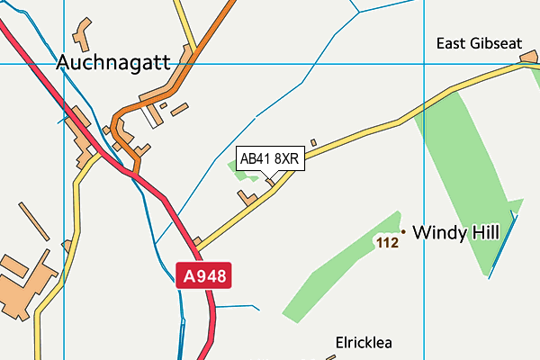 AB41 8XR map - OS VectorMap District (Ordnance Survey)