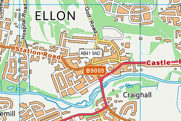 AB41 9AD map - OS VectorMap District (Ordnance Survey)