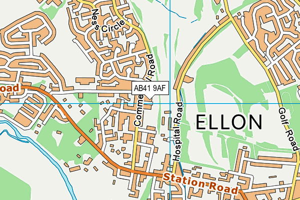 AB41 9AF map - OS VectorMap District (Ordnance Survey)