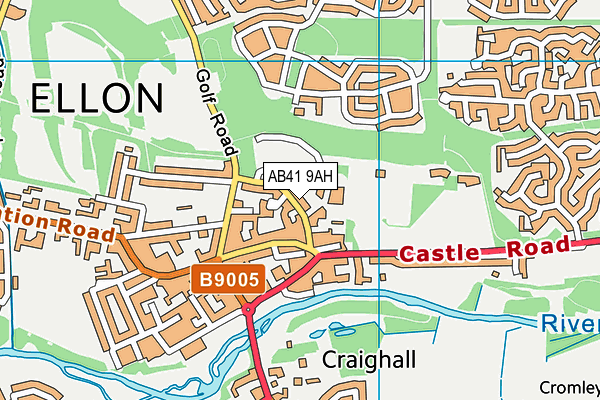 AB41 9AH map - OS VectorMap District (Ordnance Survey)