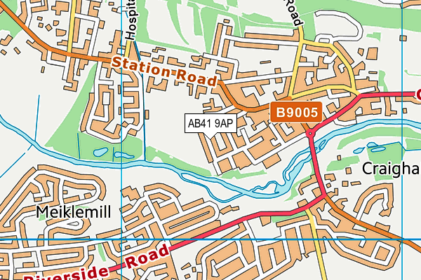 AB41 9AP map - OS VectorMap District (Ordnance Survey)