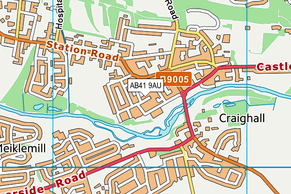 AB41 9AU map - OS VectorMap District (Ordnance Survey)