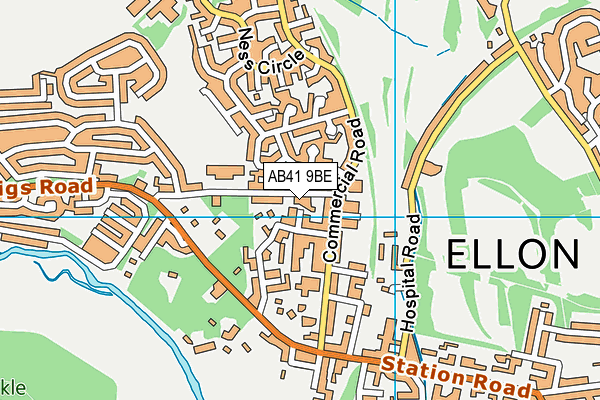 AB41 9BE map - OS VectorMap District (Ordnance Survey)