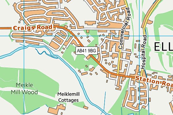 AB41 9BG map - OS VectorMap District (Ordnance Survey)