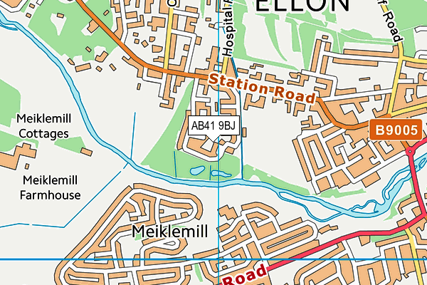 AB41 9BJ map - OS VectorMap District (Ordnance Survey)