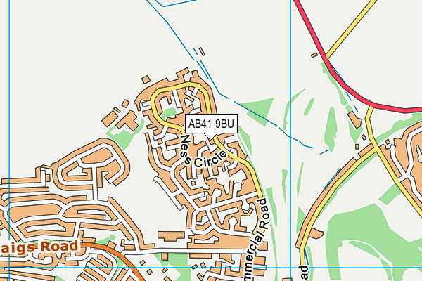 AB41 9BU map - OS VectorMap District (Ordnance Survey)