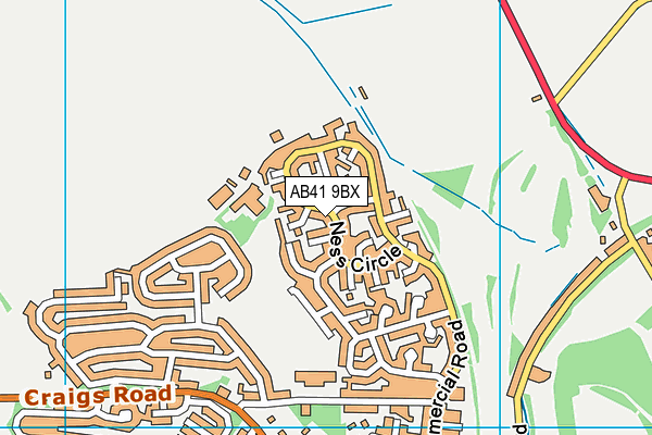 AB41 9BX map - OS VectorMap District (Ordnance Survey)