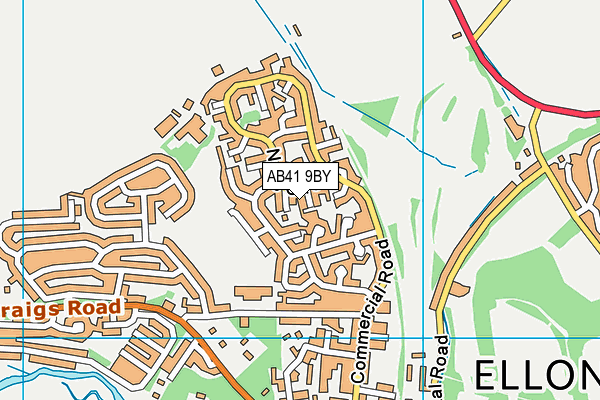 AB41 9BY map - OS VectorMap District (Ordnance Survey)