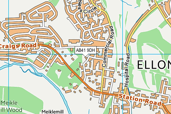 AB41 9DH map - OS VectorMap District (Ordnance Survey)