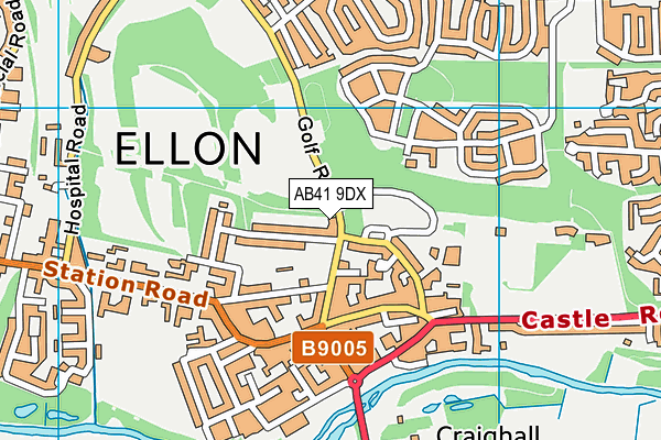 AB41 9DX map - OS VectorMap District (Ordnance Survey)