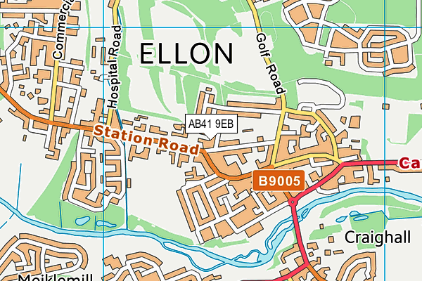 AB41 9EB map - OS VectorMap District (Ordnance Survey)