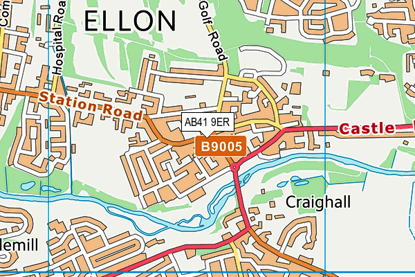 AB41 9ER map - OS VectorMap District (Ordnance Survey)