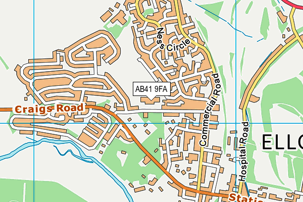 AB41 9FA map - OS VectorMap District (Ordnance Survey)