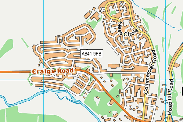 AB41 9FB map - OS VectorMap District (Ordnance Survey)