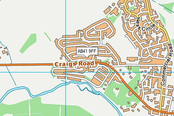 AB41 9FF map - OS VectorMap District (Ordnance Survey)