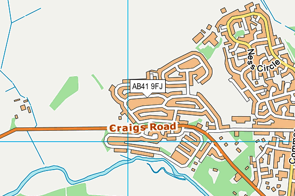 AB41 9FJ map - OS VectorMap District (Ordnance Survey)