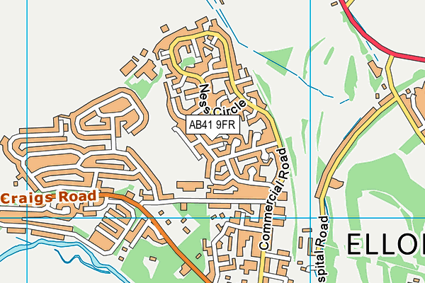 AB41 9FR map - OS VectorMap District (Ordnance Survey)