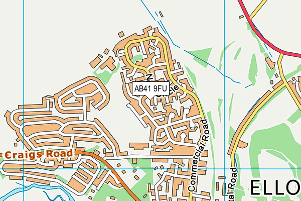 AB41 9FU map - OS VectorMap District (Ordnance Survey)