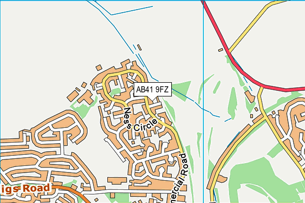 AB41 9FZ map - OS VectorMap District (Ordnance Survey)