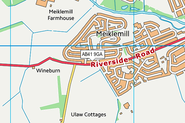 AB41 9GA map - OS VectorMap District (Ordnance Survey)