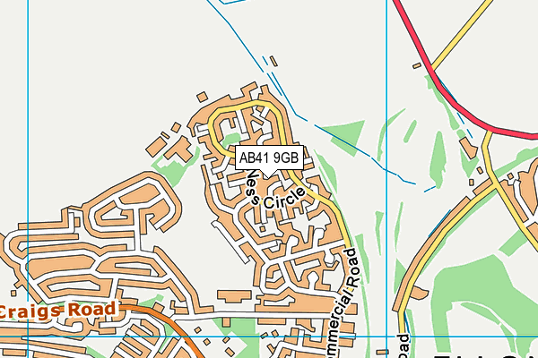 AB41 9GB map - OS VectorMap District (Ordnance Survey)