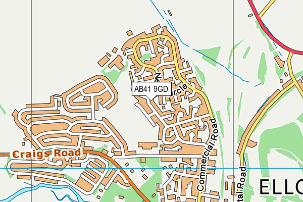 AB41 9GD map - OS VectorMap District (Ordnance Survey)