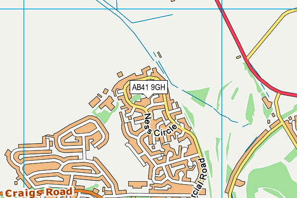 AB41 9GH map - OS VectorMap District (Ordnance Survey)