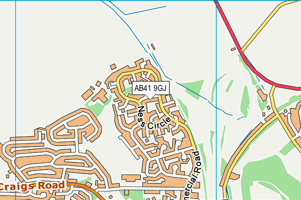 AB41 9GJ map - OS VectorMap District (Ordnance Survey)