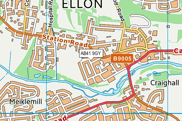 AB41 9GY map - OS VectorMap District (Ordnance Survey)