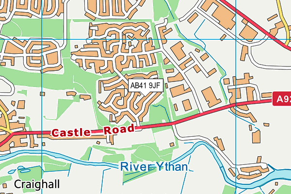 AB41 9JF map - OS VectorMap District (Ordnance Survey)