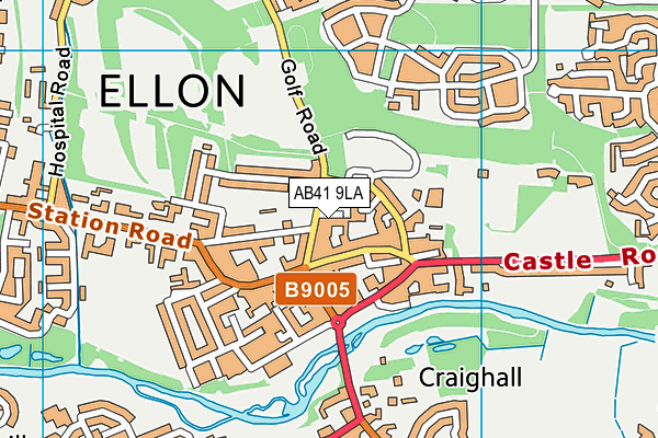 AB41 9LA map - OS VectorMap District (Ordnance Survey)