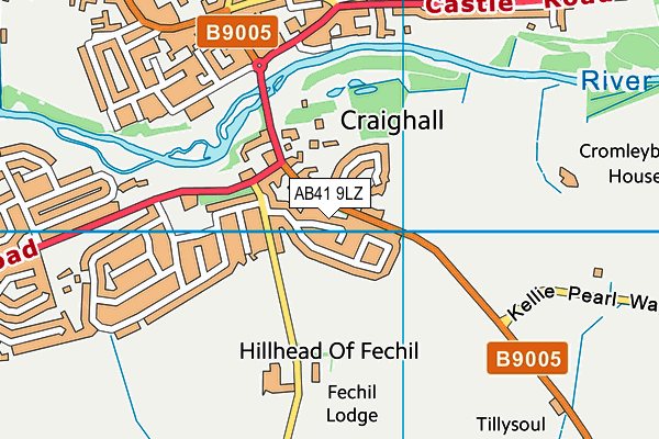 AB41 9LZ map - OS VectorMap District (Ordnance Survey)