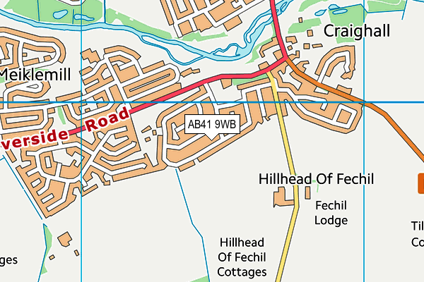 AB41 9WB map - OS VectorMap District (Ordnance Survey)