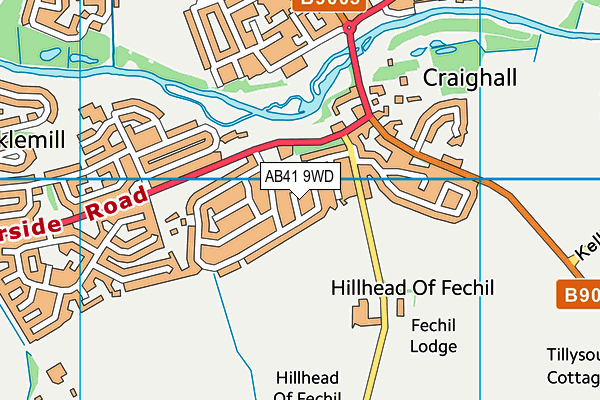 AB41 9WD map - OS VectorMap District (Ordnance Survey)