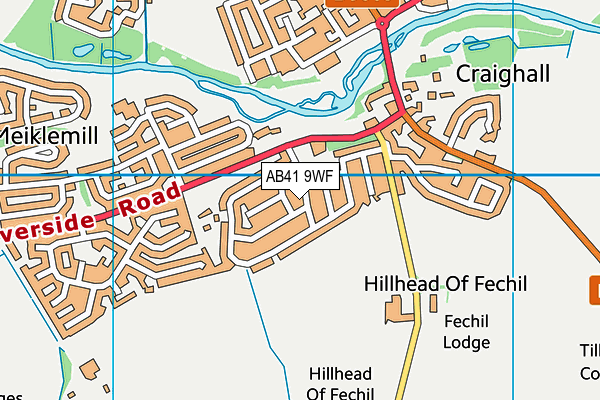 AB41 9WF map - OS VectorMap District (Ordnance Survey)