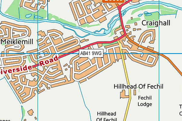 AB41 9WG map - OS VectorMap District (Ordnance Survey)