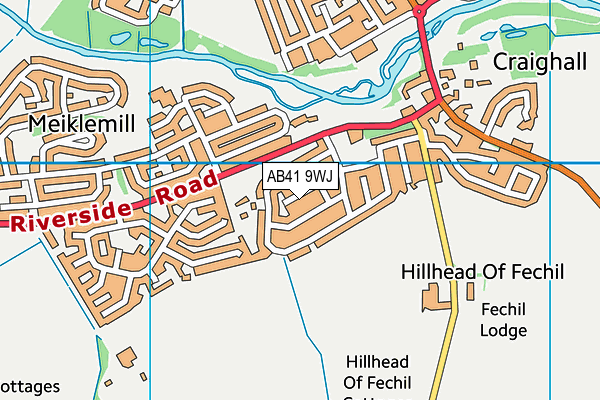 AB41 9WJ map - OS VectorMap District (Ordnance Survey)