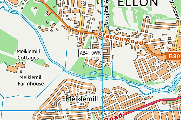 AB41 9WR map - OS VectorMap District (Ordnance Survey)