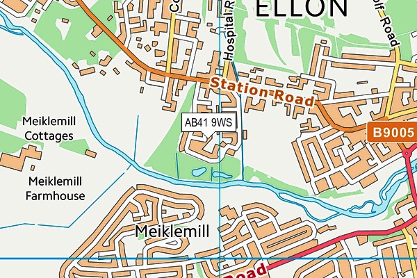 AB41 9WS map - OS VectorMap District (Ordnance Survey)