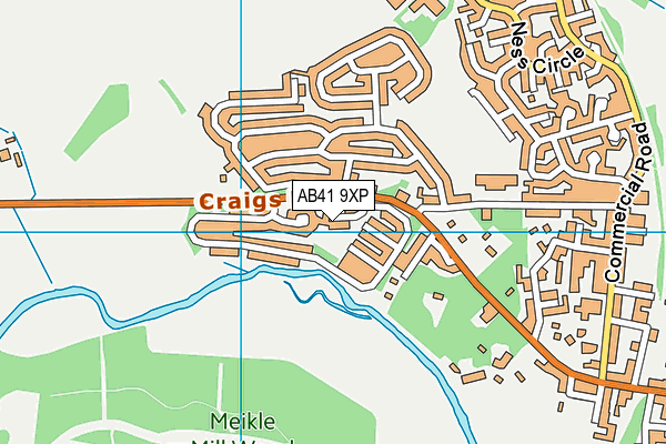 AB41 9XP map - OS VectorMap District (Ordnance Survey)