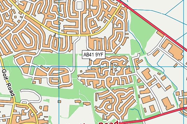 AB41 9YF map - OS VectorMap District (Ordnance Survey)