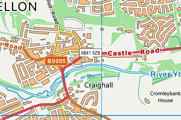 AB41 9ZB map - OS VectorMap District (Ordnance Survey)