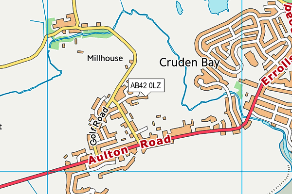 AB42 0LZ map - OS VectorMap District (Ordnance Survey)