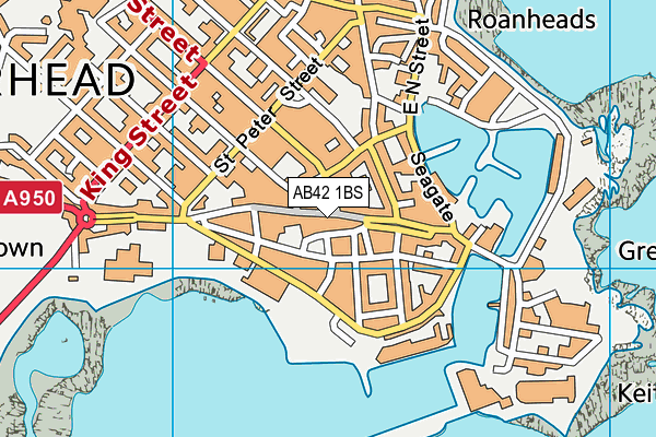 AB42 1BS map - OS VectorMap District (Ordnance Survey)