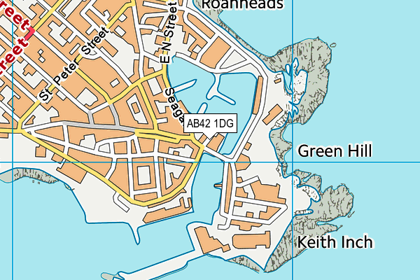 AB42 1DG map - OS VectorMap District (Ordnance Survey)