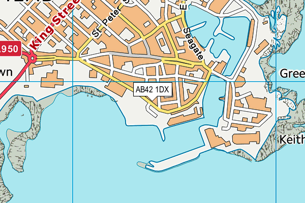 AB42 1DX map - OS VectorMap District (Ordnance Survey)