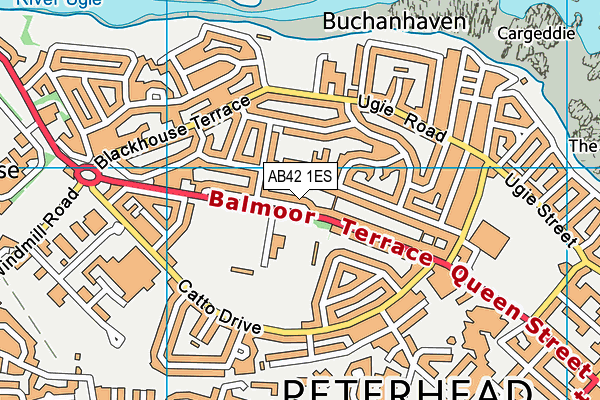 AB42 1ES map - OS VectorMap District (Ordnance Survey)