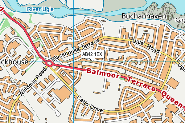AB42 1EX map - OS VectorMap District (Ordnance Survey)