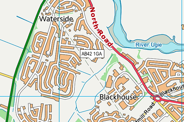 AB42 1GA map - OS VectorMap District (Ordnance Survey)